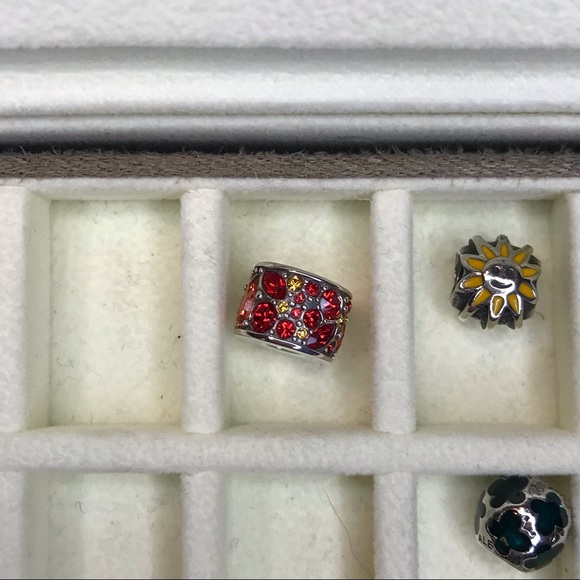 Sterling Silver Pandora Bracelets, Charms and Suede Jewelry Box. - Picture 7 of 8